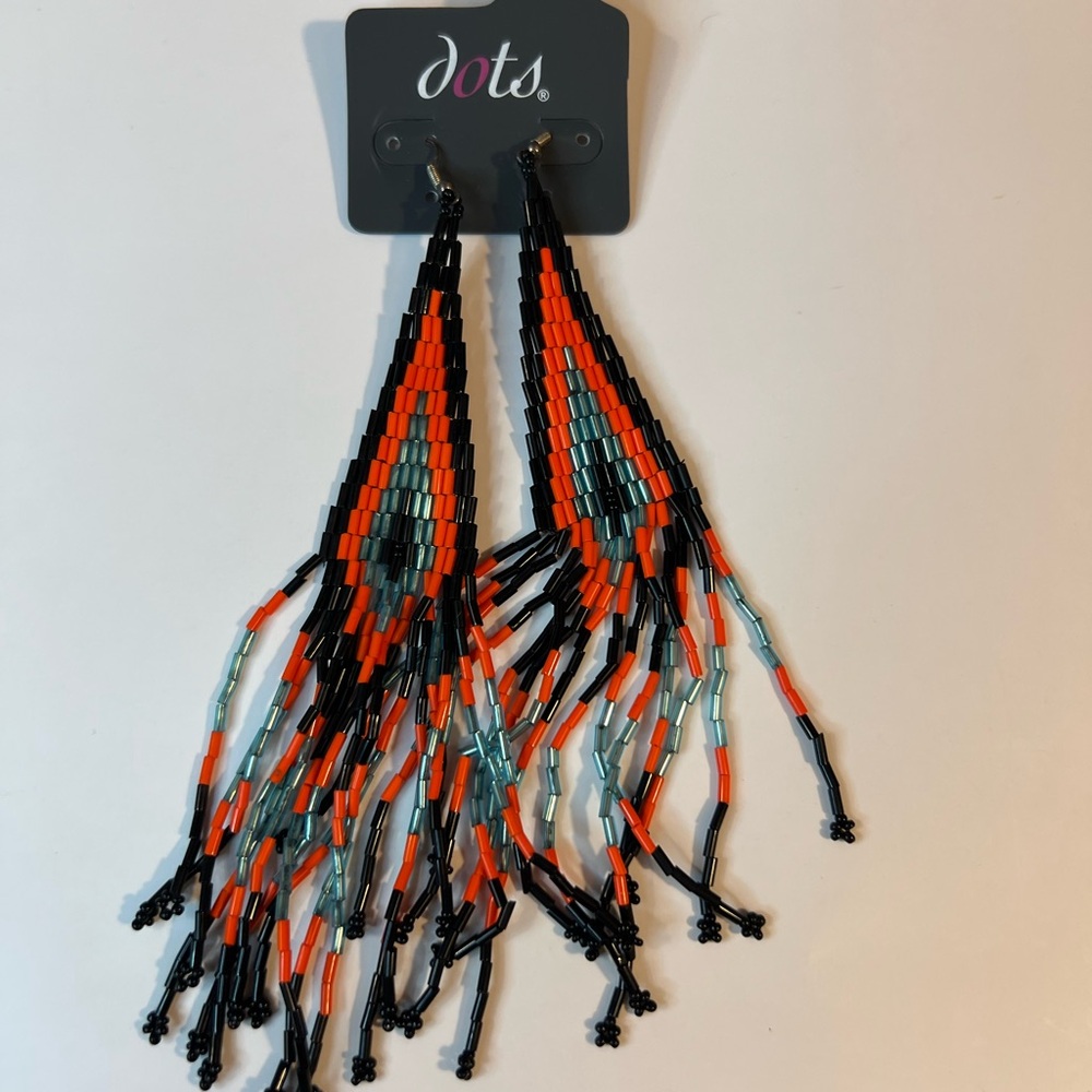 Vibrant Beaded Fringe Earrings